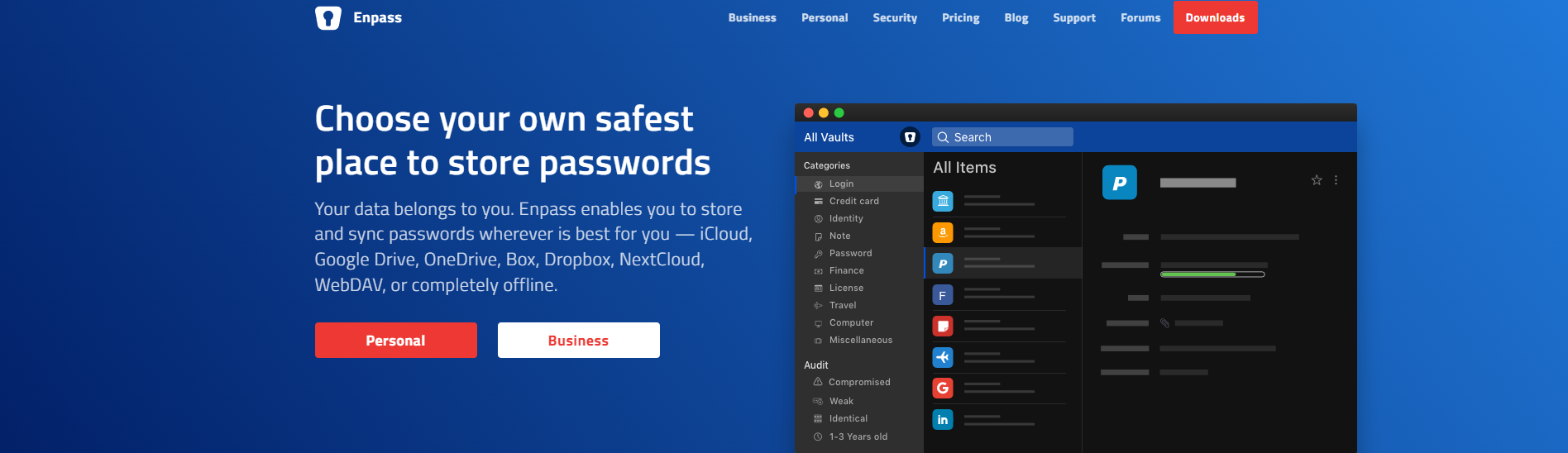 Enpass safest place to store passwords